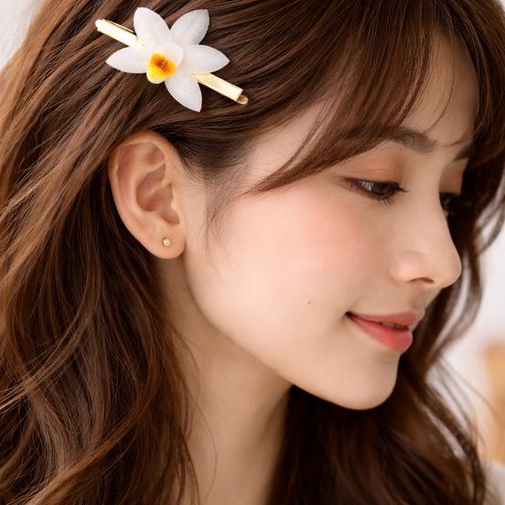 蝴蝶蘭｜胡蝶蘭の絨花ヘアクリップ 【吟遊文創 】
