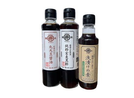 【マルヰ醤油】信州産 おすすめ調味料 3点セット｜醤油・黒酢・浅漬けの素