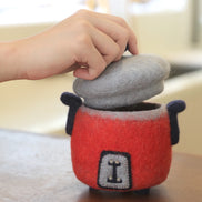 純手工ウールフェルト・収納バスケット｜カラー: 緑 / 紅  電気炊飯器【LittleMatter（重要的小事）】台湾直送