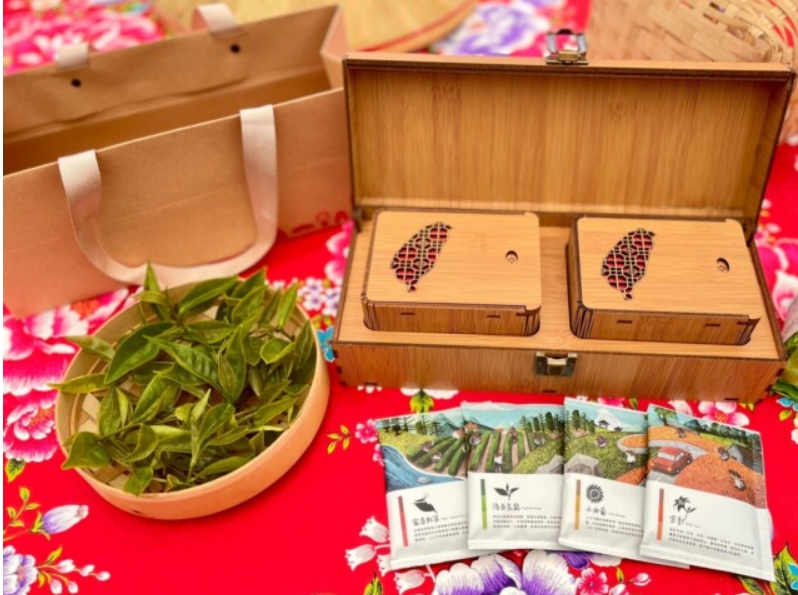 台湾 茶葉セット 竹製ボックス 台湾 有機茶ティーパック ギフトボックス（竹）入り 【天心茶園】台湾